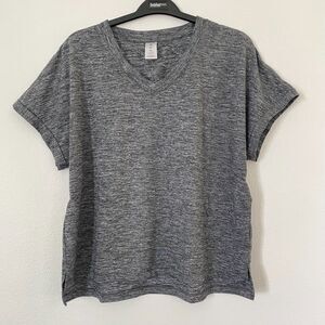 Member's Mark Soft T Shirt Women's V-neck‎ Gray Size XL Stretch Short Sleeve